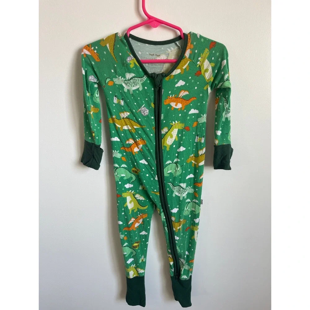 Little Sleepies Dragon Dreamland Zippy Bamboo 6-12 Months